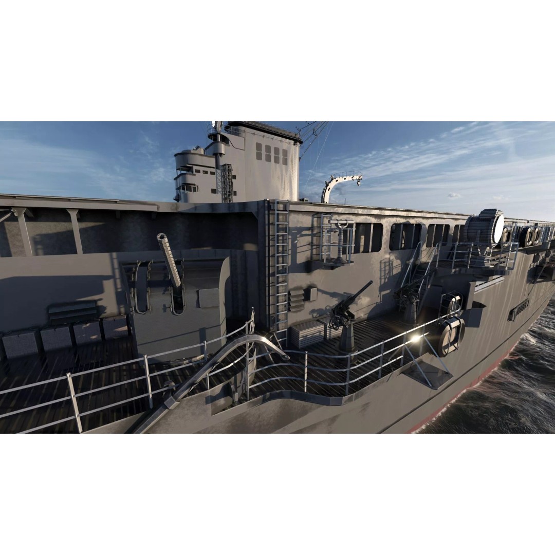 WW1 French Navy Aircraft Carrier 3D Model – Detailed Military Vessel, OBJ, FBX - View 32