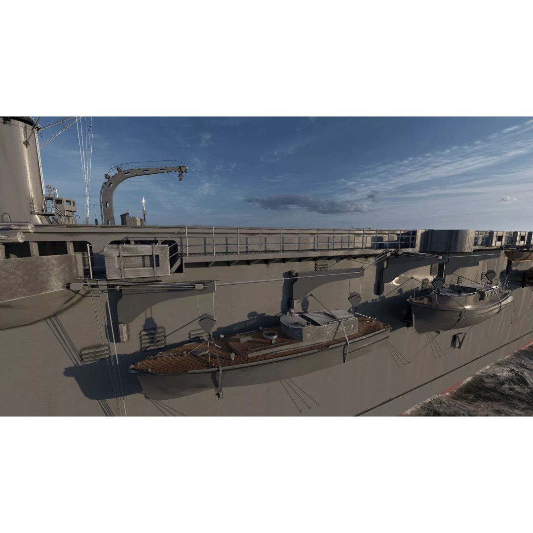 WW1 French Navy Aircraft Carrier 3D Model – Detailed Military Vessel, OBJ, FBX - View 34