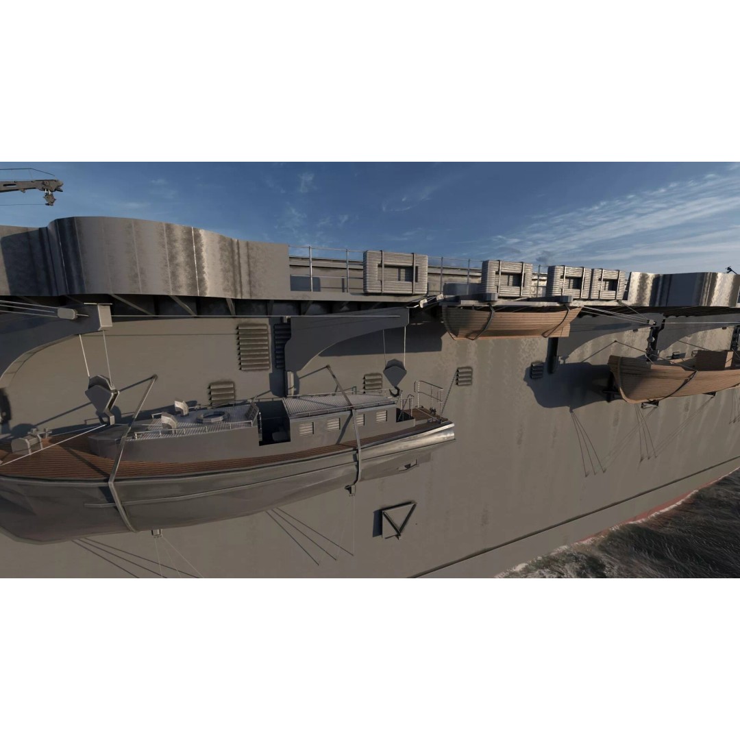 WW1 French Navy Aircraft Carrier 3D Model – Detailed Military Vessel, OBJ, FBX - View 35