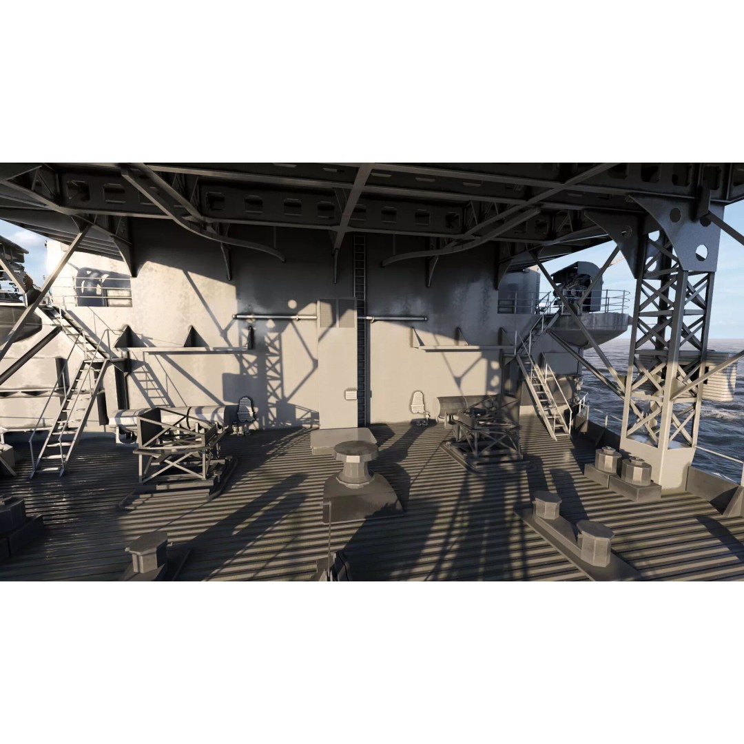 WW1 French Navy Aircraft Carrier 3D Model – Detailed Military Vessel, OBJ, FBX - View 39