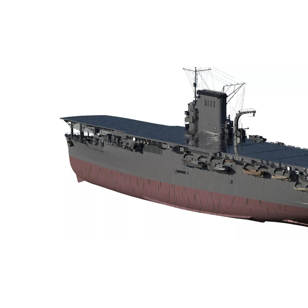 WW1 French Navy Aircraft Carrier 3D Model – Detailed Military Vessel, OBJ, FBX - View 4