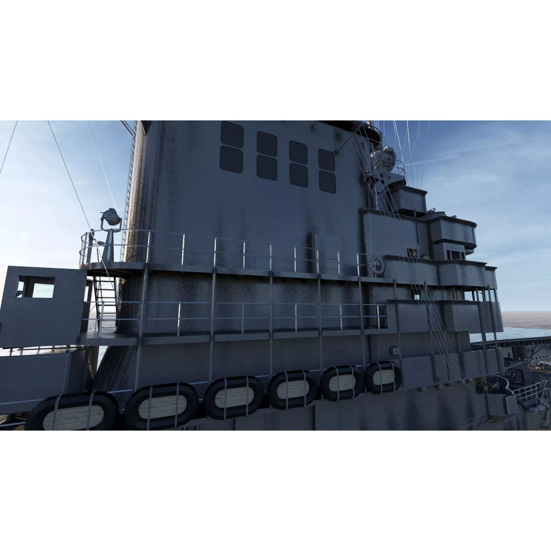 WW1 French Navy Aircraft Carrier 3D Model – Detailed Military Vessel, OBJ, FBX - View 42
