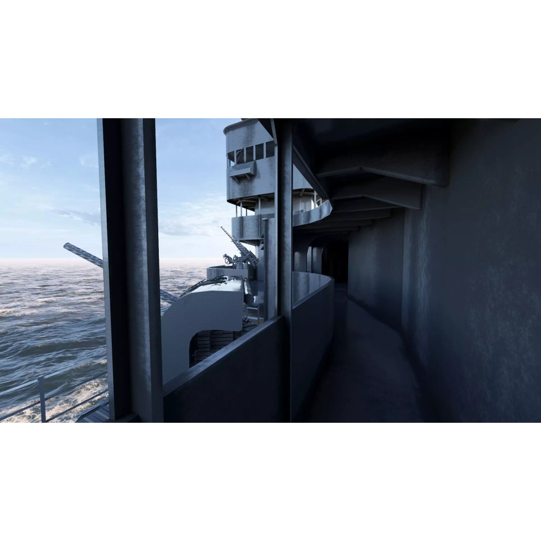 WW1 French Navy Aircraft Carrier 3D Model – Detailed Military Vessel, OBJ, FBX - View 48