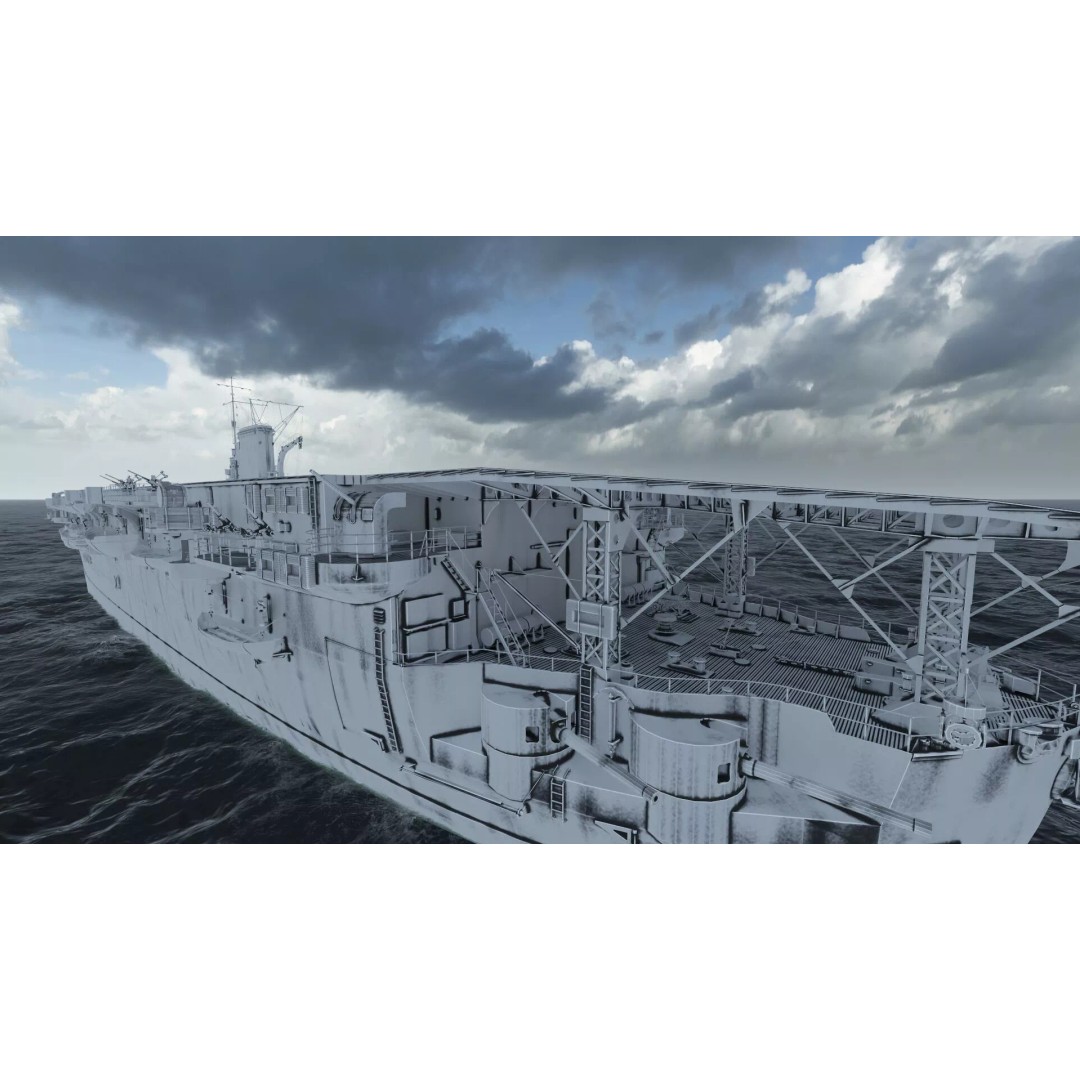 WW1 French Navy Aircraft Carrier 3D Model – Detailed Military Vessel, OBJ, FBX - View 53
