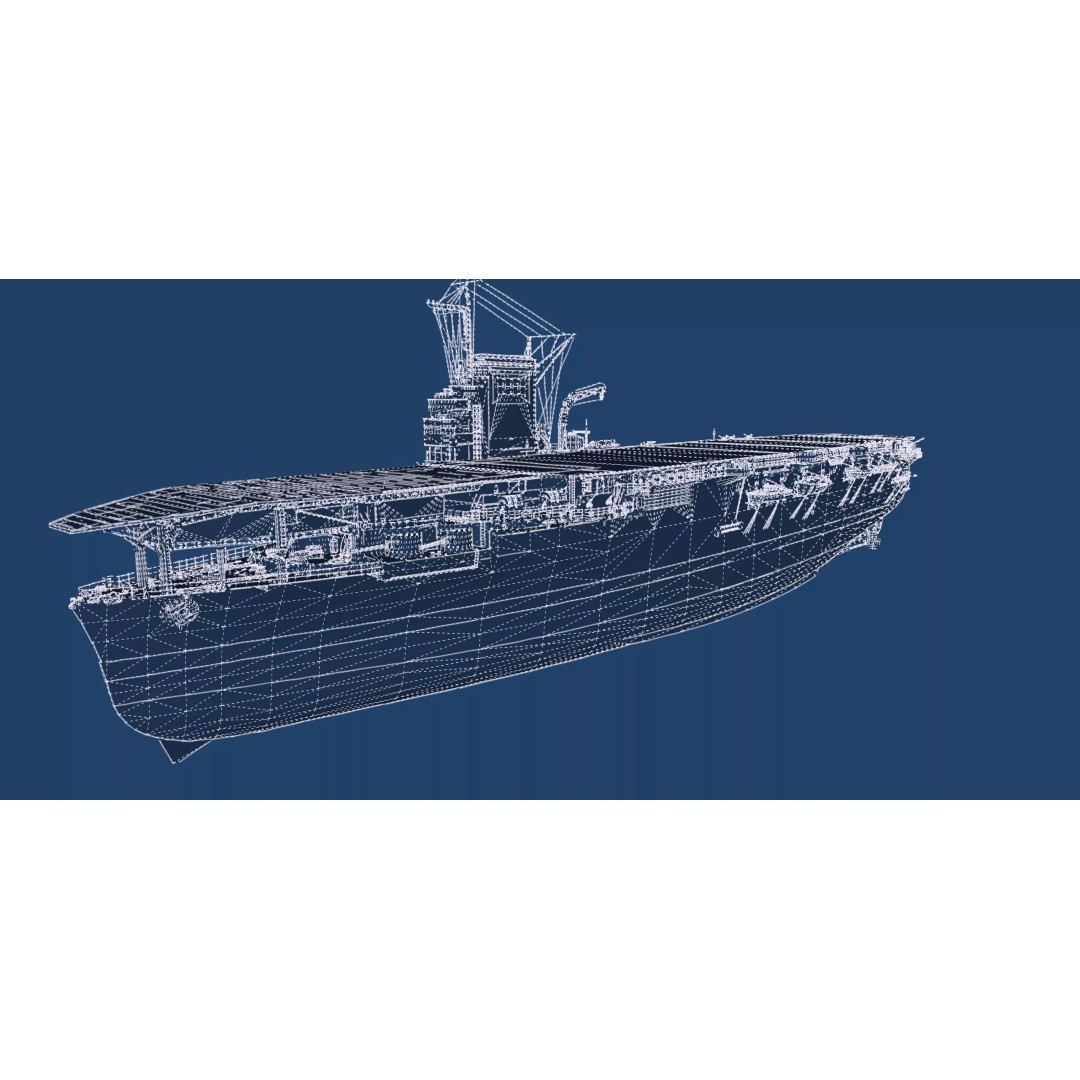 WW1 French Navy Aircraft Carrier 3D Model – Detailed Military Vessel, OBJ, FBX - View 57
