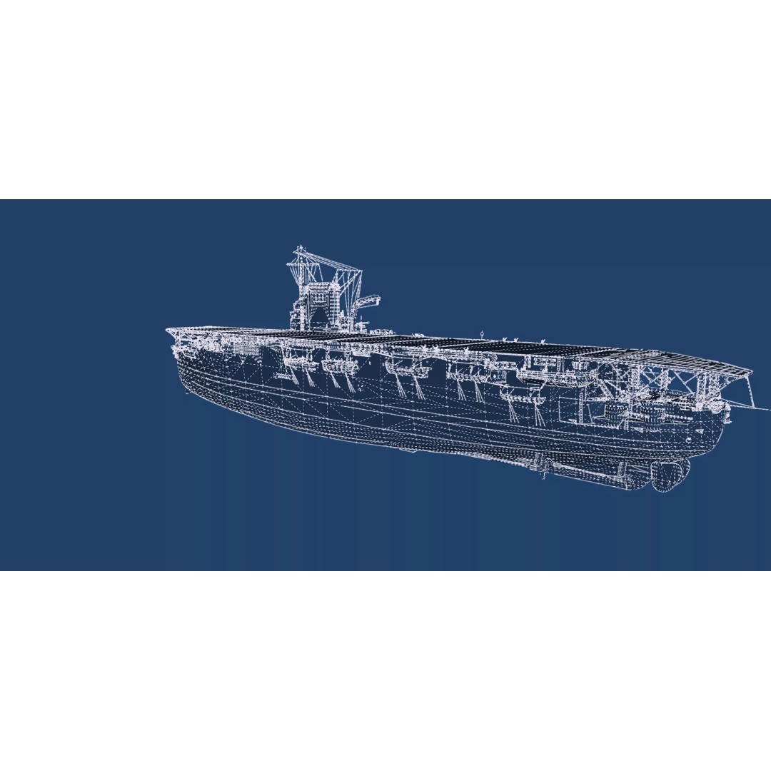 WW1 French Navy Aircraft Carrier 3D Model – Detailed Military Vessel, OBJ, FBX - View 59