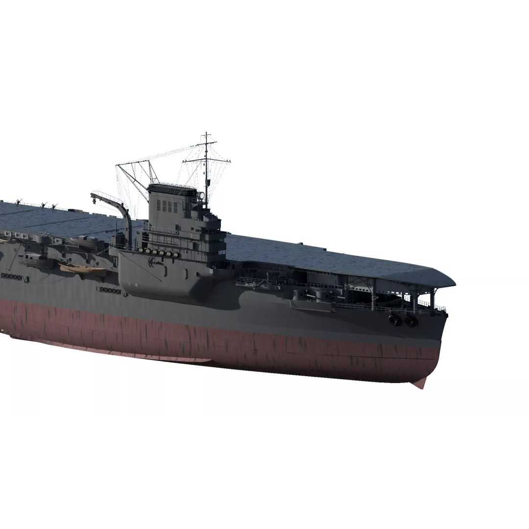 WW1 French Navy Aircraft Carrier 3D Model – Detailed Military Vessel, OBJ, FBX - View 6