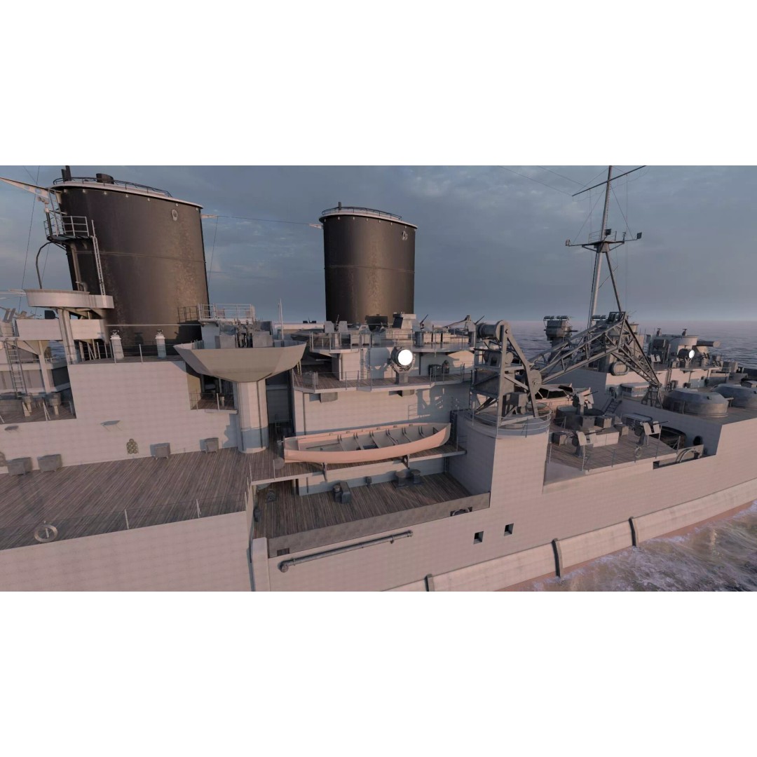 WW1 Royal Navy Battlecruiser 3D Model – Detailed Military Vessel, Sketchup - View 13