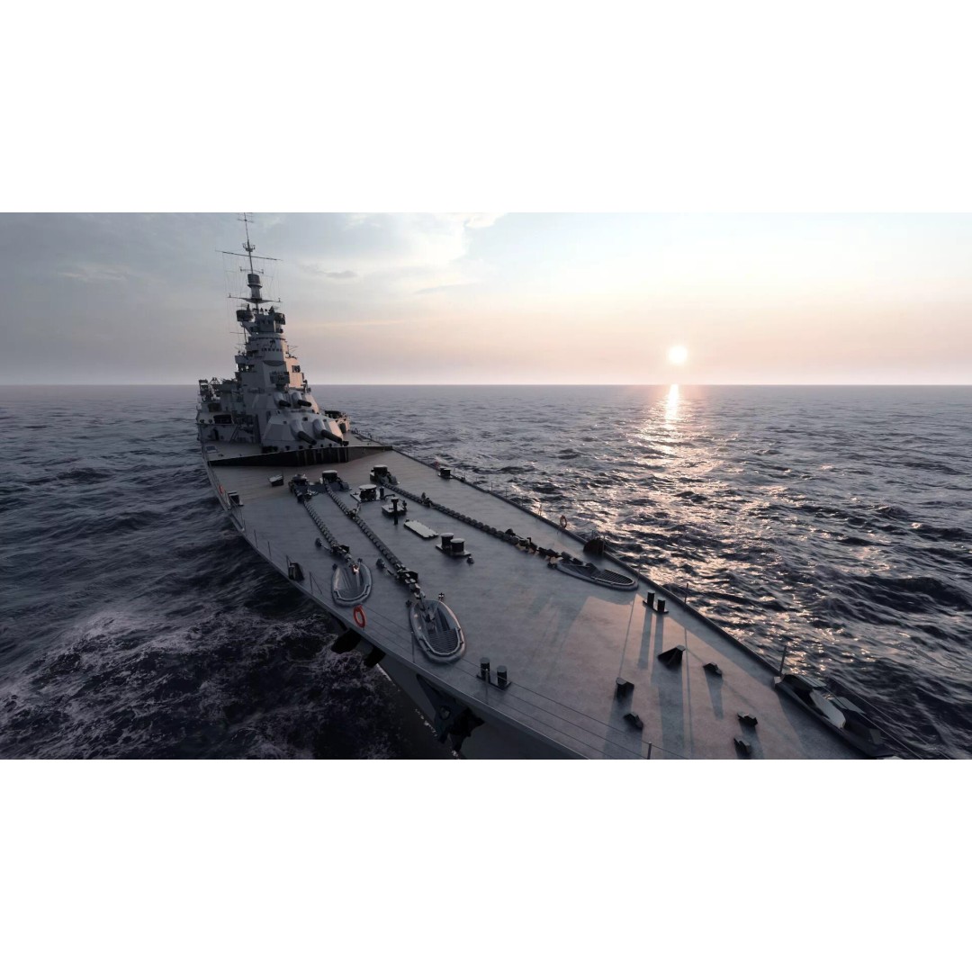 WW1 Royal Navy Battlecruiser 3D Model – Detailed Military Vessel, Sketchup - View 25