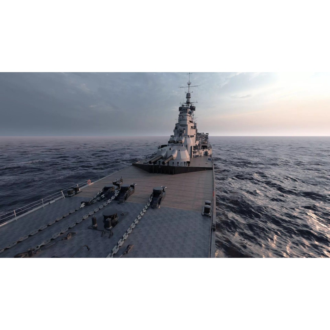 WW1 Royal Navy Battlecruiser 3D Model – Detailed Military Vessel, Sketchup - View 27