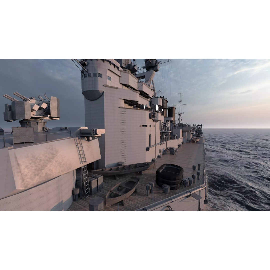 WW1 Royal Navy Battlecruiser 3D Model – Detailed Military Vessel, Sketchup - View 30