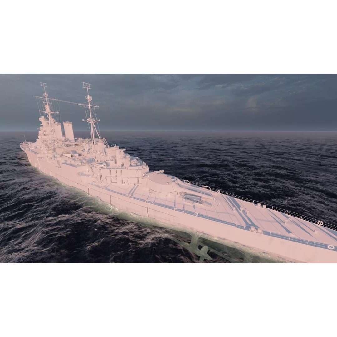 WW1 Royal Navy Battlecruiser 3D Model – Detailed Military Vessel, Sketchup - View 42