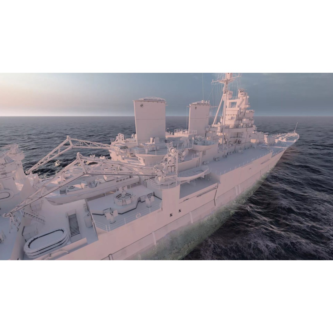 WW1 Royal Navy Battlecruiser 3D Model – Detailed Military Vessel, Sketchup - View 45