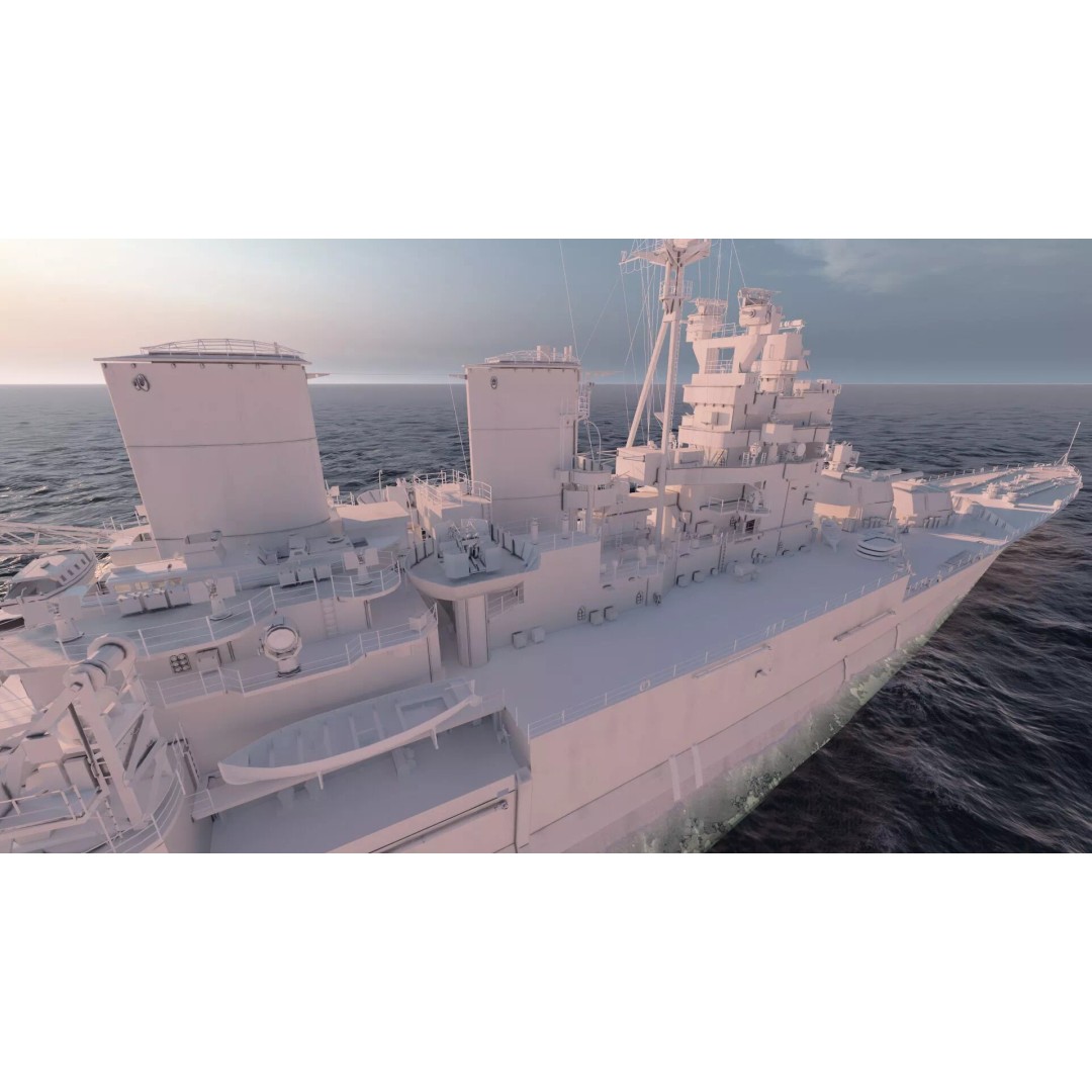 WW1 Royal Navy Battlecruiser 3D Model – Detailed Military Vessel, Sketchup - View 46