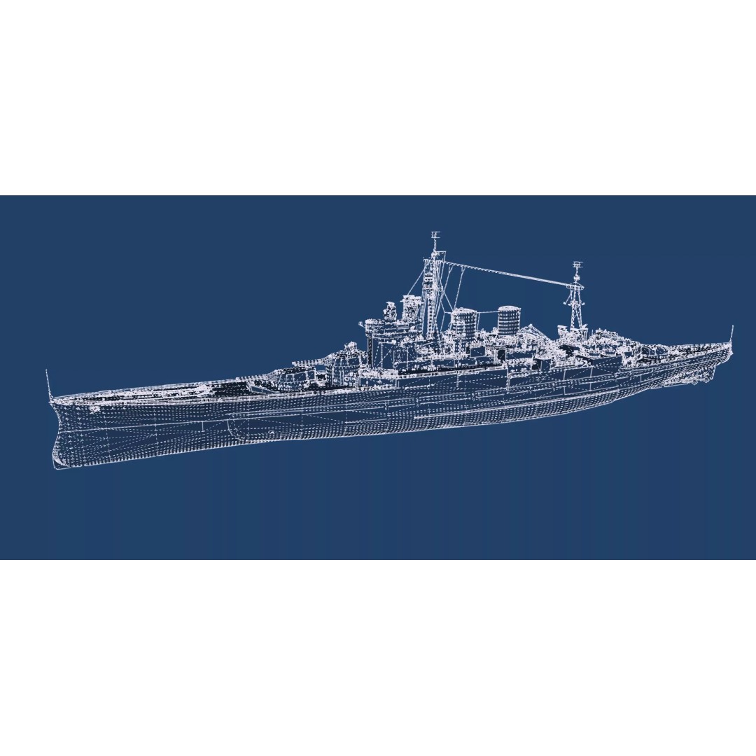 WW1 Royal Navy Battlecruiser 3D Model – Detailed Military Vessel, Sketchup - View 49
