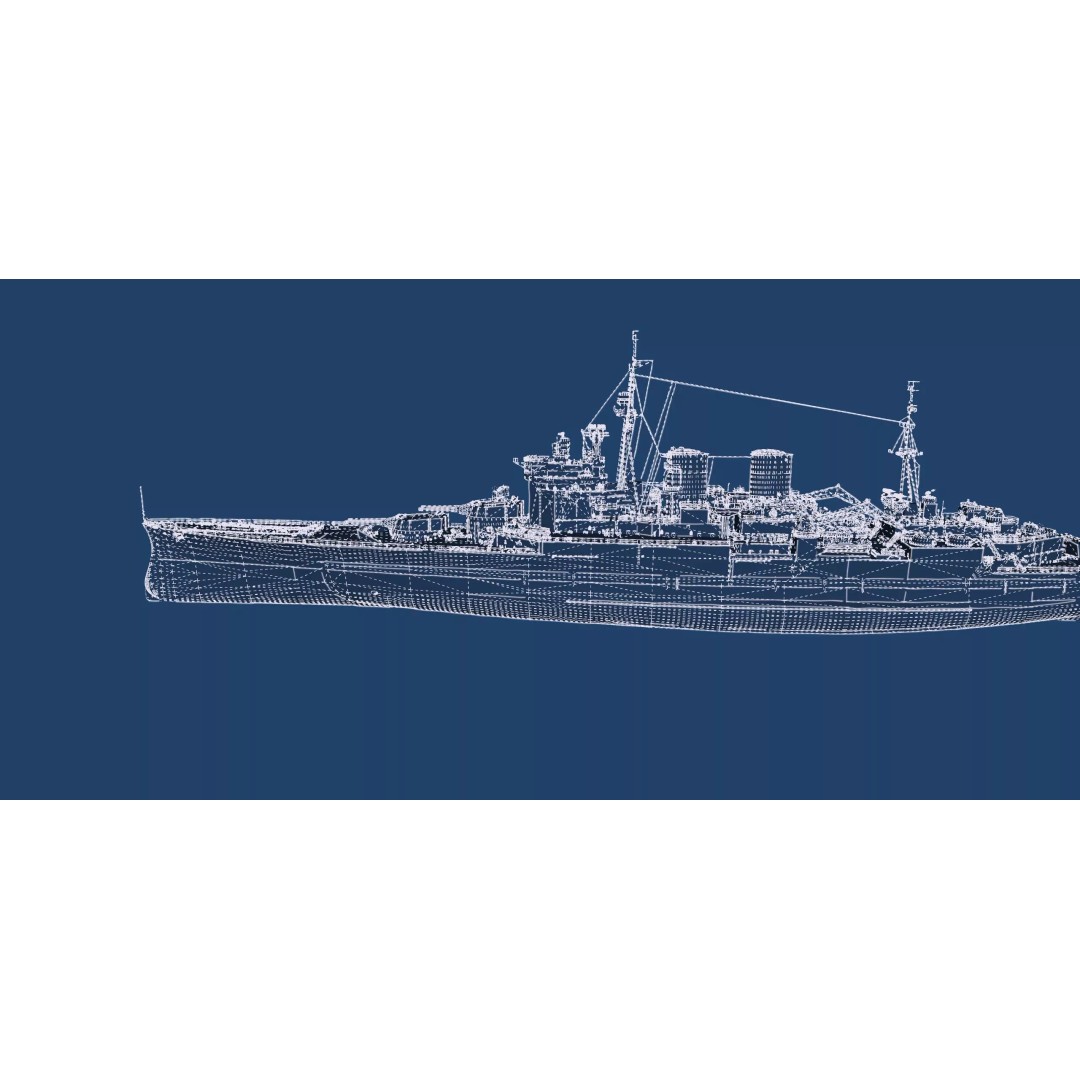 WW1 Royal Navy Battlecruiser 3D Model – Detailed Military Vessel, Sketchup - View 50