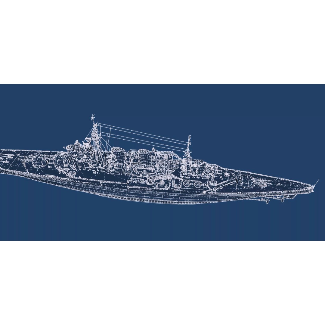 WW1 Royal Navy Battlecruiser 3D Model – Detailed Military Vessel, Sketchup - View 51