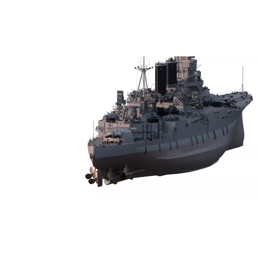 WW1 Royal Navy Battlecruiser 3D Model – Detailed Military Vessel, Sketchup - View 6