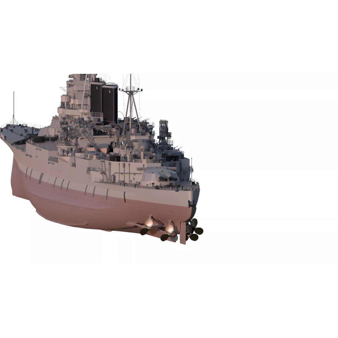 WW1 Royal Navy Battlecruiser 3D Model – Detailed Military Vessel, Sketchup - View 7