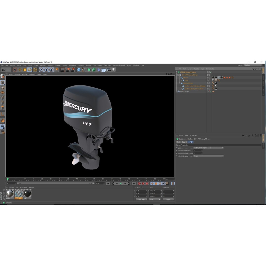 Fishing Boat Outboard Motor 3D Model – Low Poly Game Asset, FBX