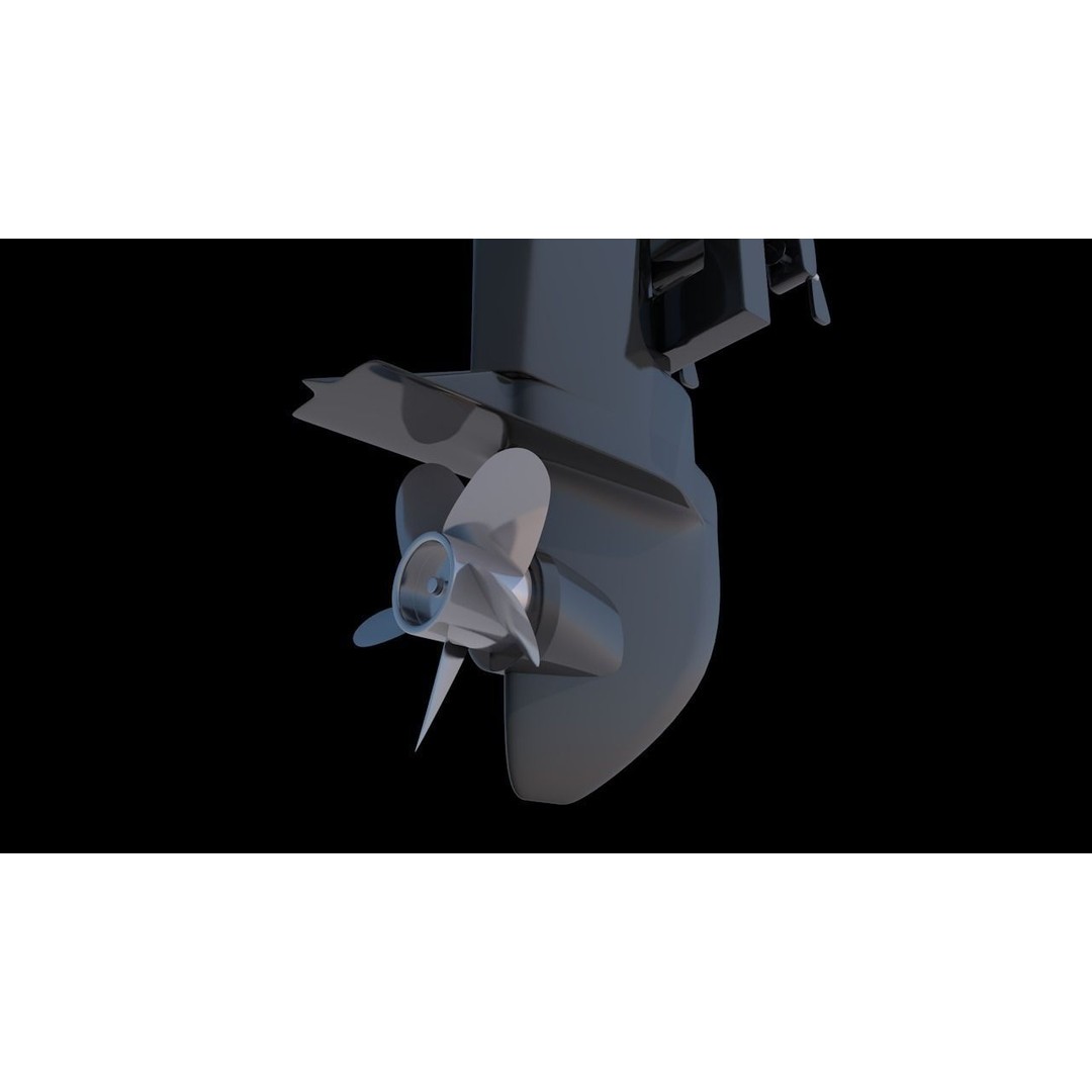 Fishing Boat Outboard Motor 3D Model – Low Poly Game Asset, FBX - View 10