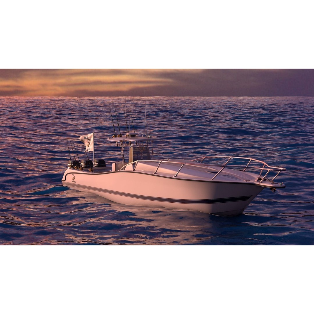 Fishing Boat Outboard Motor 3D Model – Low Poly Game Asset, FBX - View 14