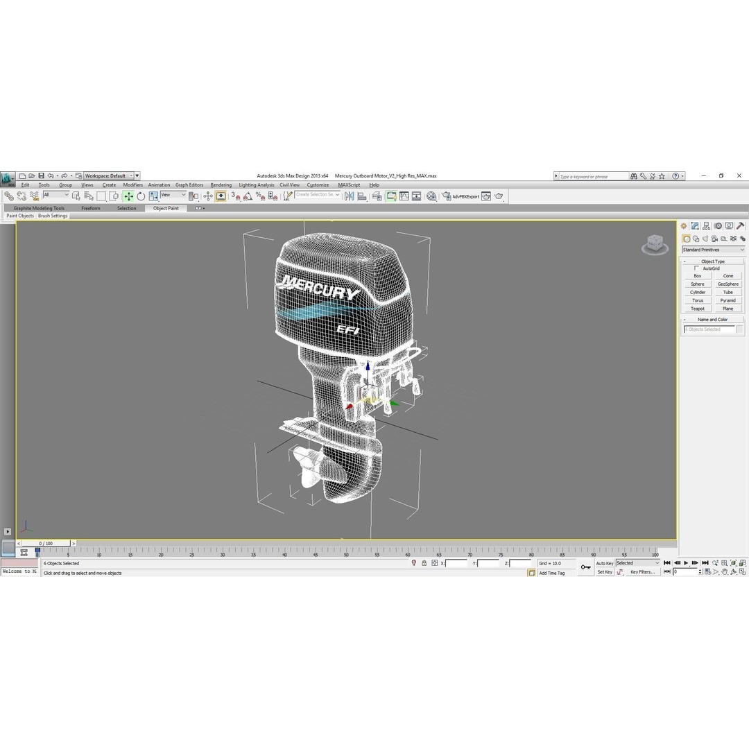 Fishing Boat Outboard Motor 3D Model – Low Poly Game Asset, FBX - View 16