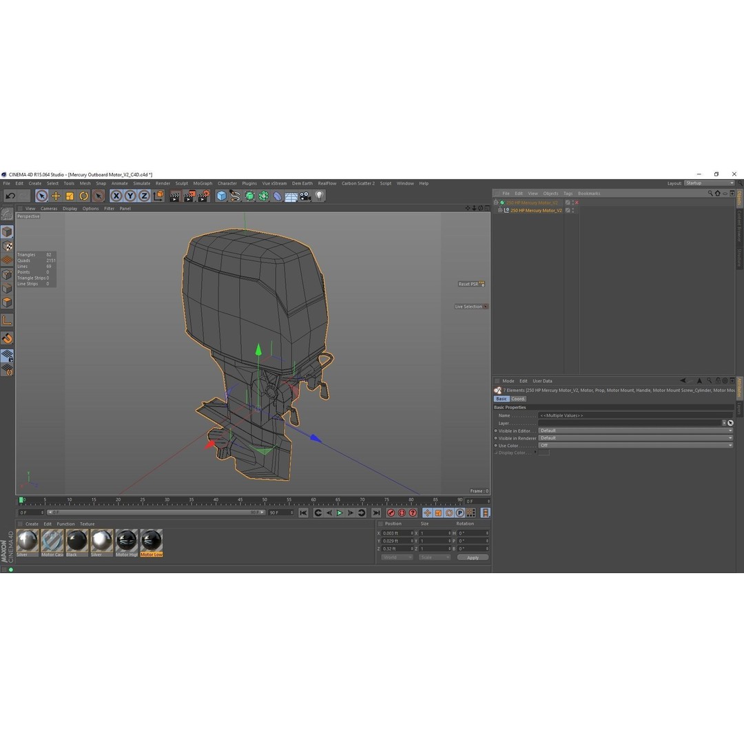 Fishing Boat Outboard Motor 3D Model – Low Poly Game Asset, FBX - View 17