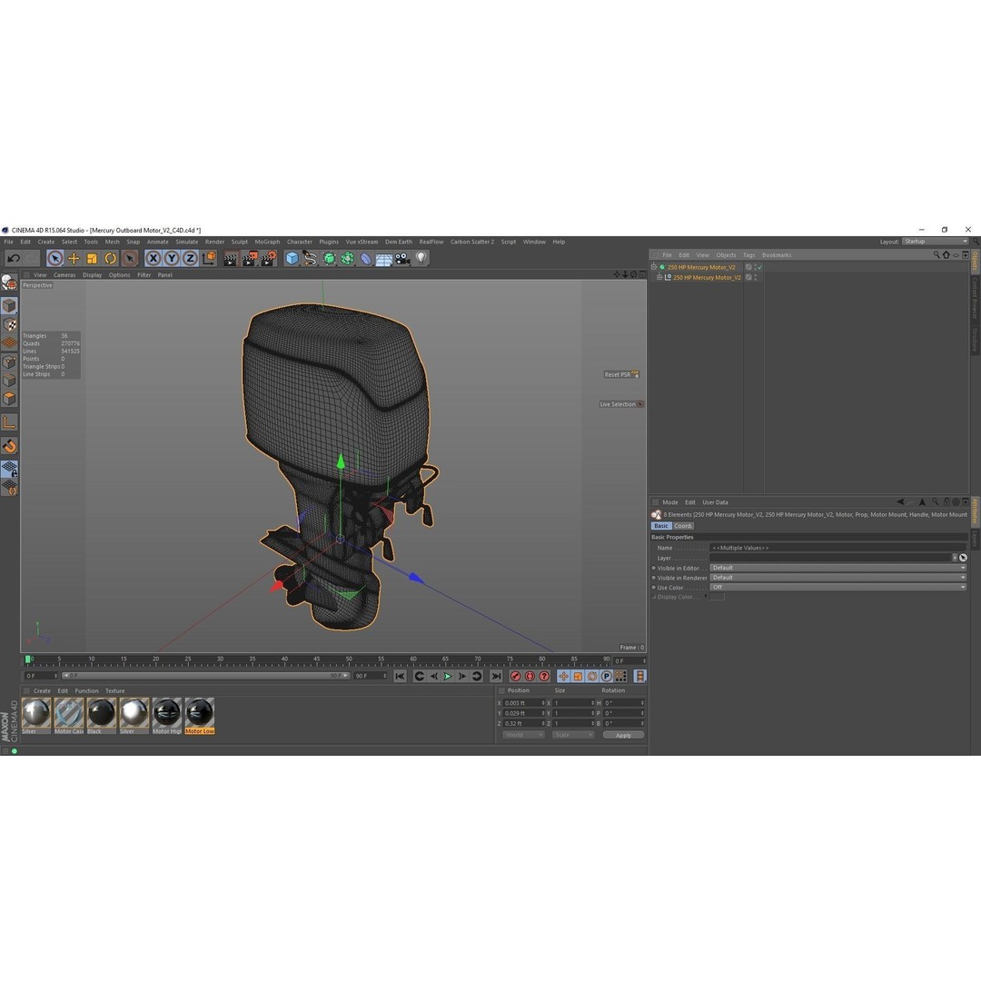 Fishing Boat Outboard Motor 3D Model – Low Poly Game Asset, FBX - View 18