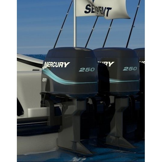 Fishing Boat Outboard Motor 3D Model – Low Poly Game Asset, FBX - View 2