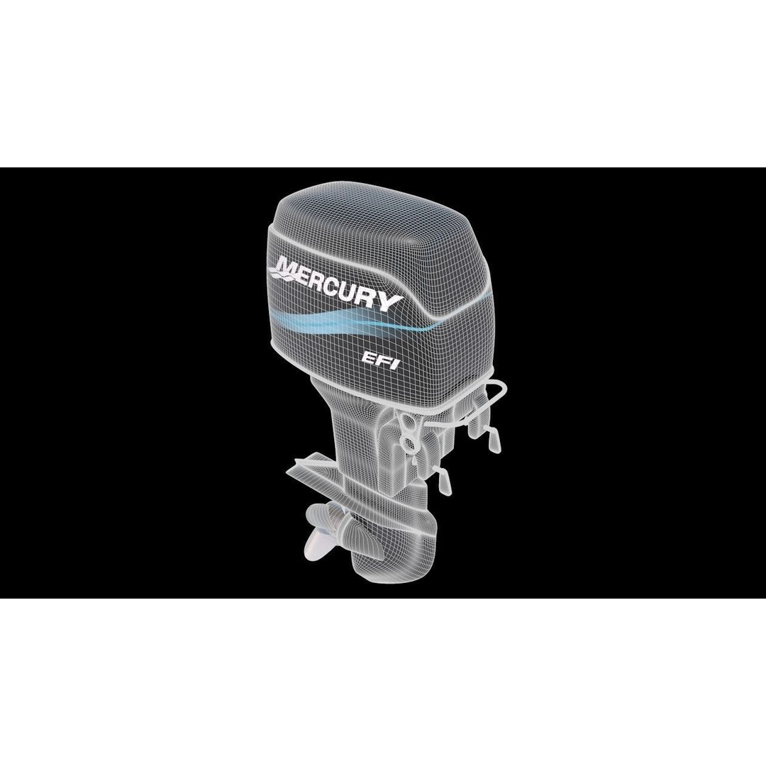 Fishing Boat Outboard Motor 3D Model – Low Poly Game Asset, FBX - View 4