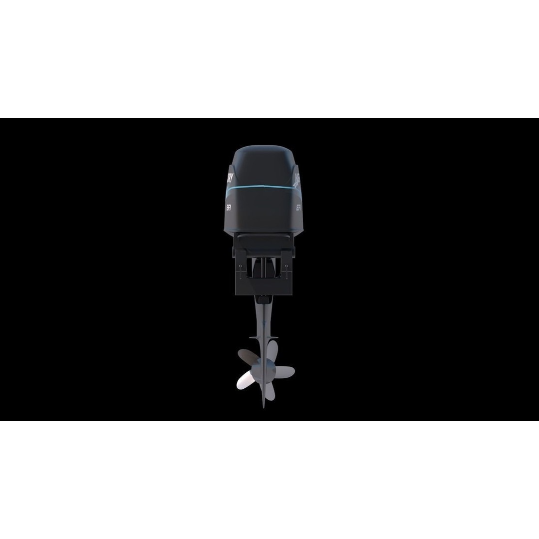 Fishing Boat Outboard Motor 3D Model – Low Poly Game Asset, FBX - View 5