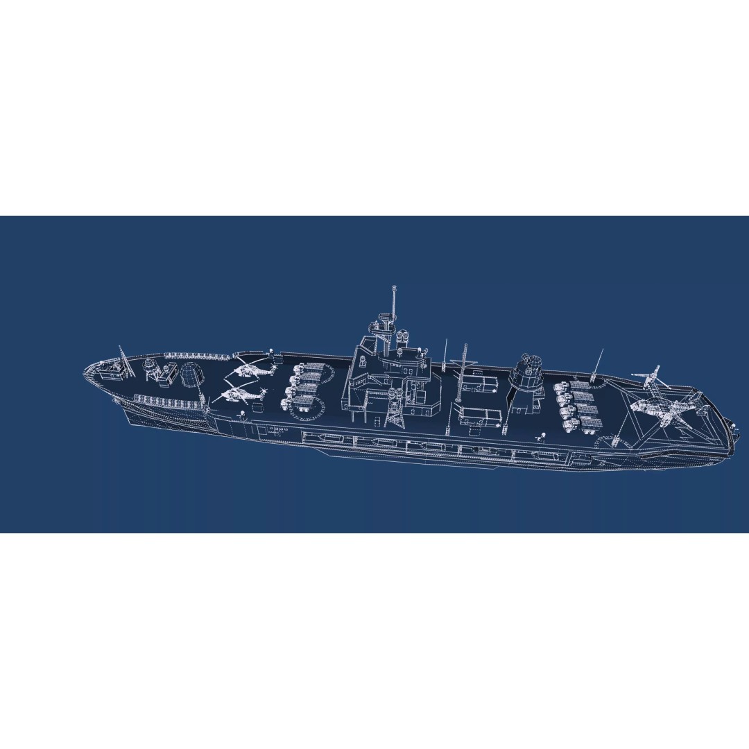 US Navy Amphibious Assault Ship 3D Model – Detailed Military Watercraft, FBX