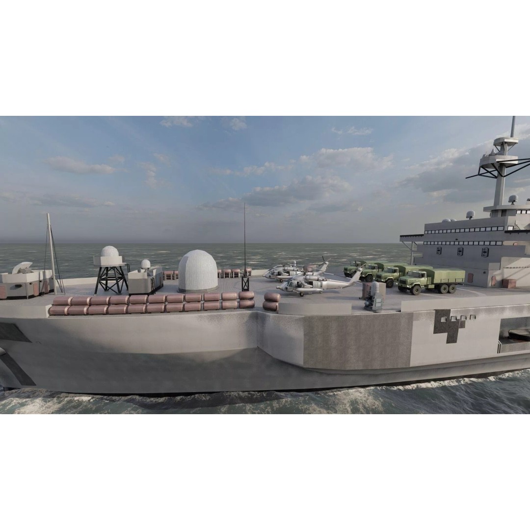 US Navy Amphibious Assault Ship 3D Model – Detailed Military Watercraft, FBX - View 10