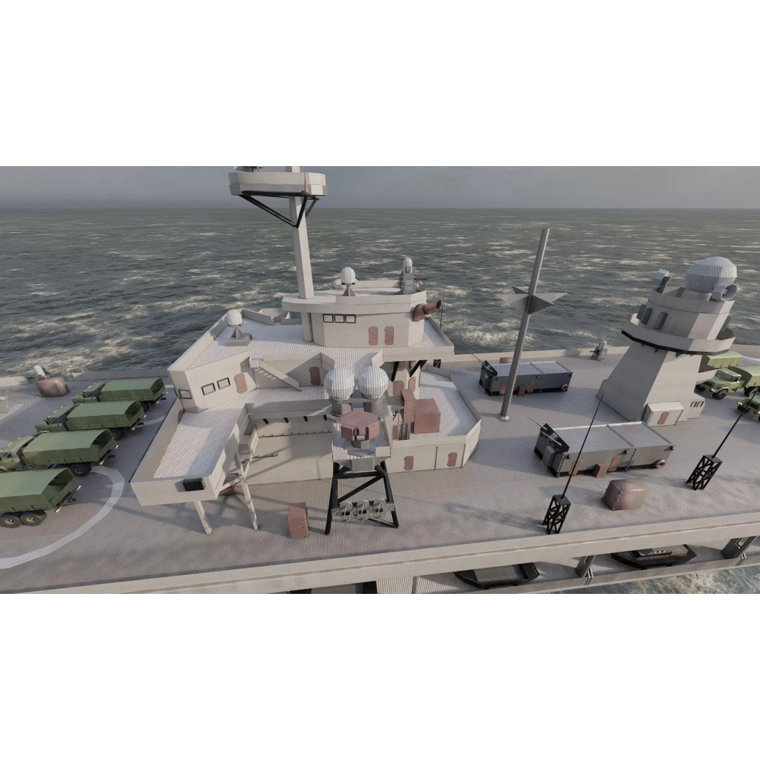US Navy Amphibious Assault Ship 3D Model – Detailed Military Watercraft, FBX - View 13