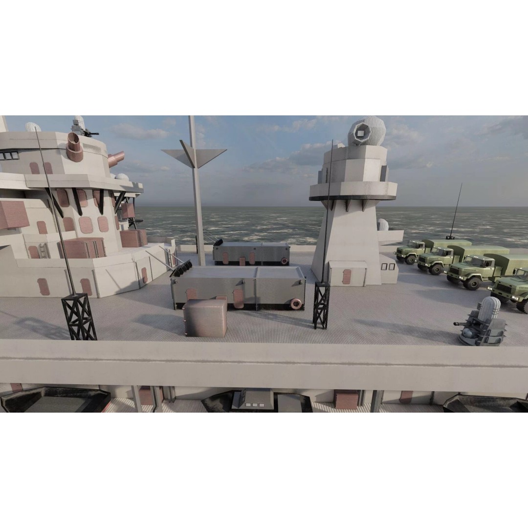 US Navy Amphibious Assault Ship 3D Model – Detailed Military Watercraft, FBX - View 14