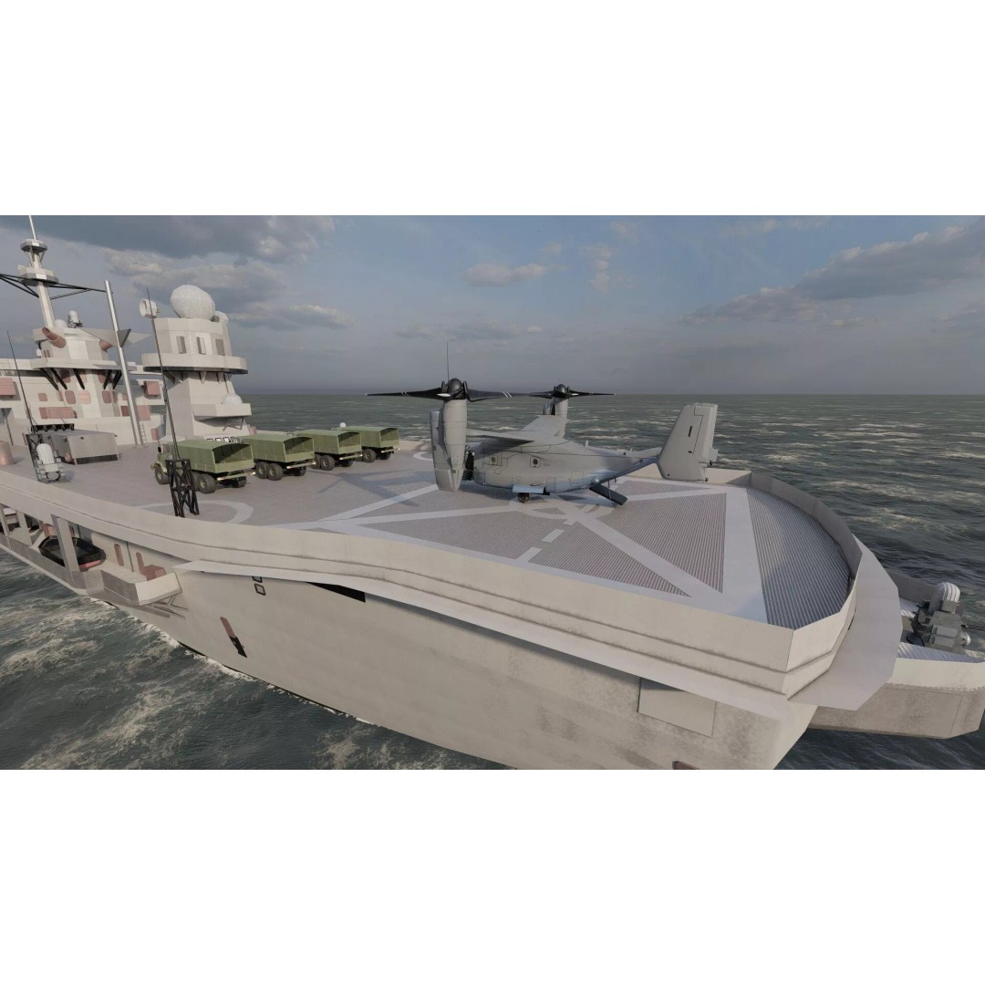US Navy Amphibious Assault Ship 3D Model – Detailed Military Watercraft, FBX - View 16