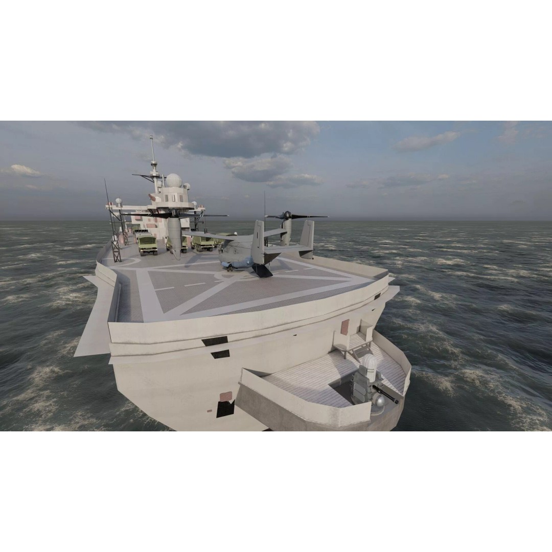 US Navy Amphibious Assault Ship 3D Model – Detailed Military Watercraft, FBX - View 17