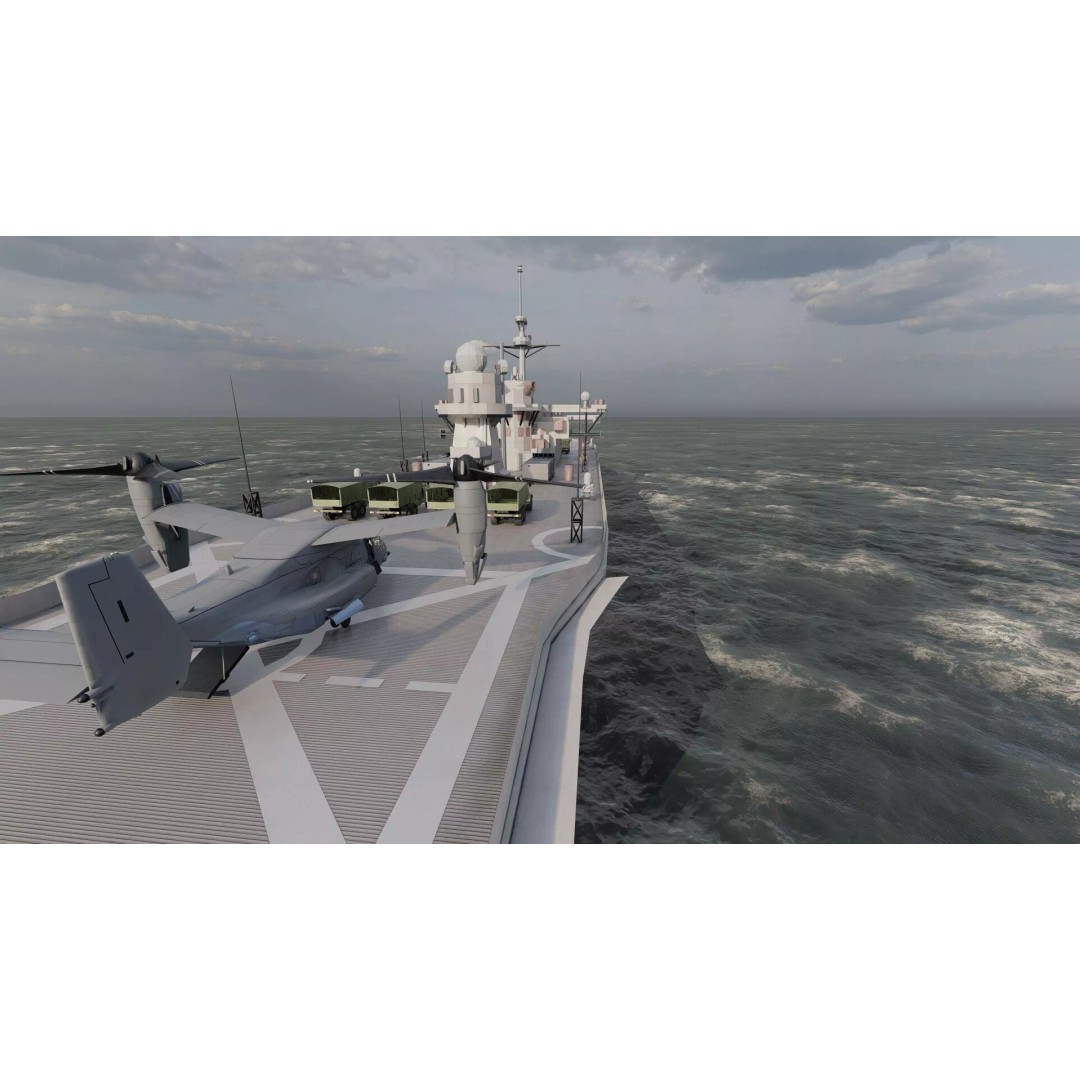 US Navy Amphibious Assault Ship 3D Model – Detailed Military Watercraft, FBX - View 18