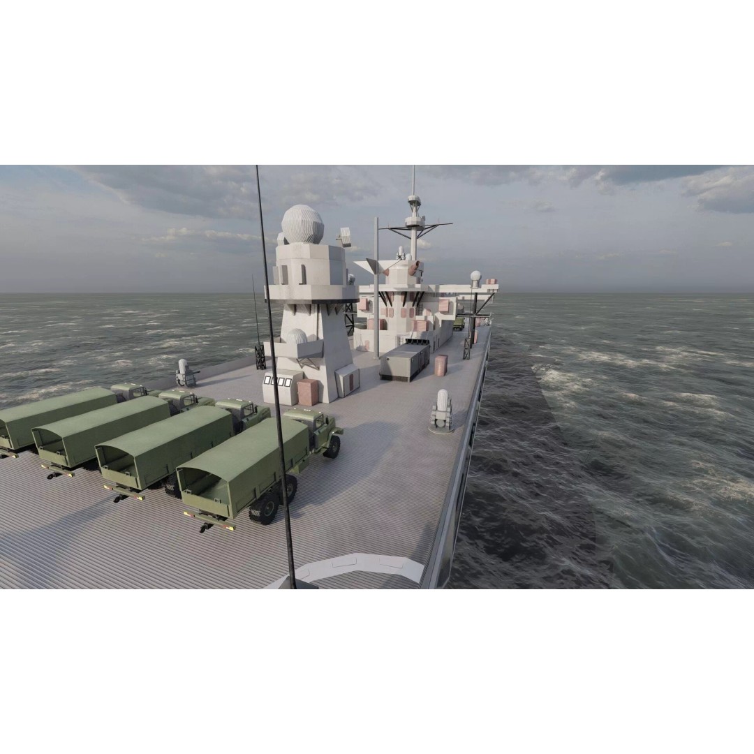 US Navy Amphibious Assault Ship 3D Model – Detailed Military Watercraft, FBX - View 19