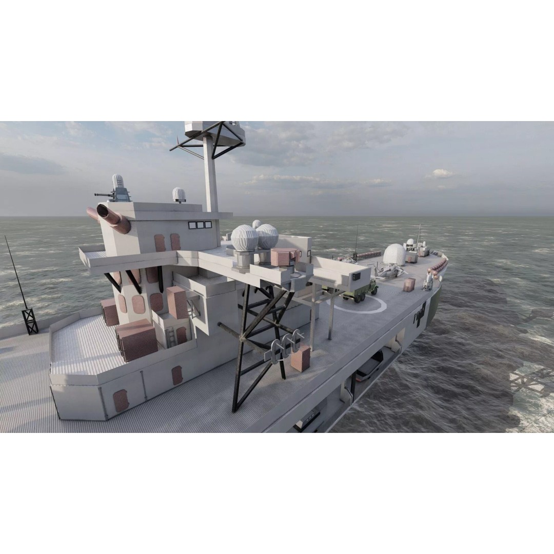 US Navy Amphibious Assault Ship 3D Model – Detailed Military Watercraft, FBX - View 21
