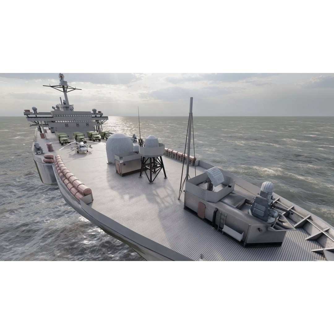 US Navy Amphibious Assault Ship 3D Model – Detailed Military Watercraft, FBX - View 24