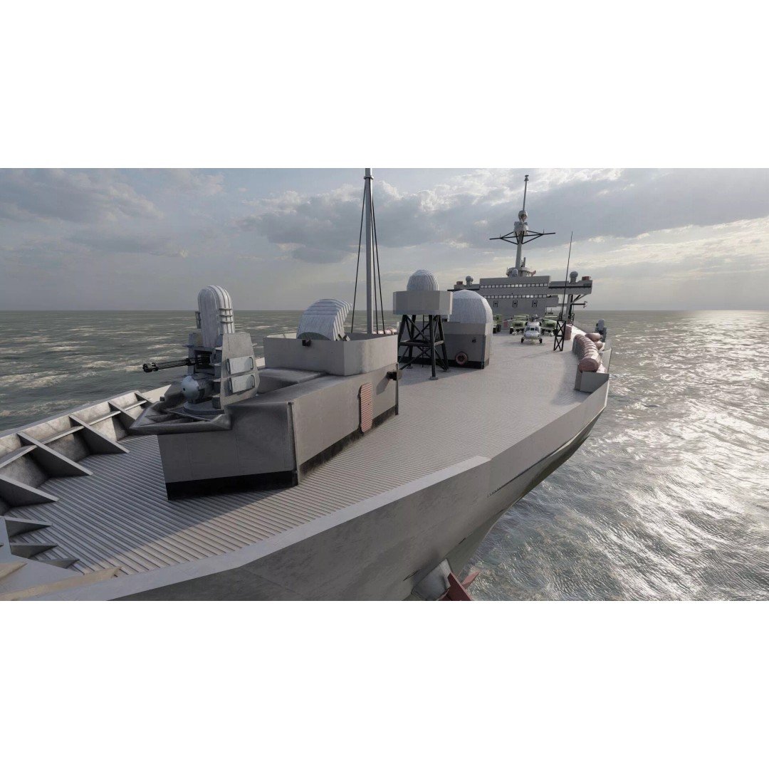 US Navy Amphibious Assault Ship 3D Model – Detailed Military Watercraft, FBX - View 25