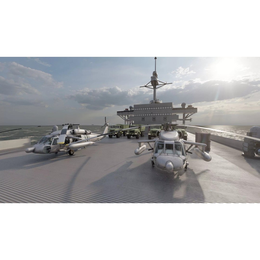 US Navy Amphibious Assault Ship 3D Model – Detailed Military Watercraft, FBX - View 27