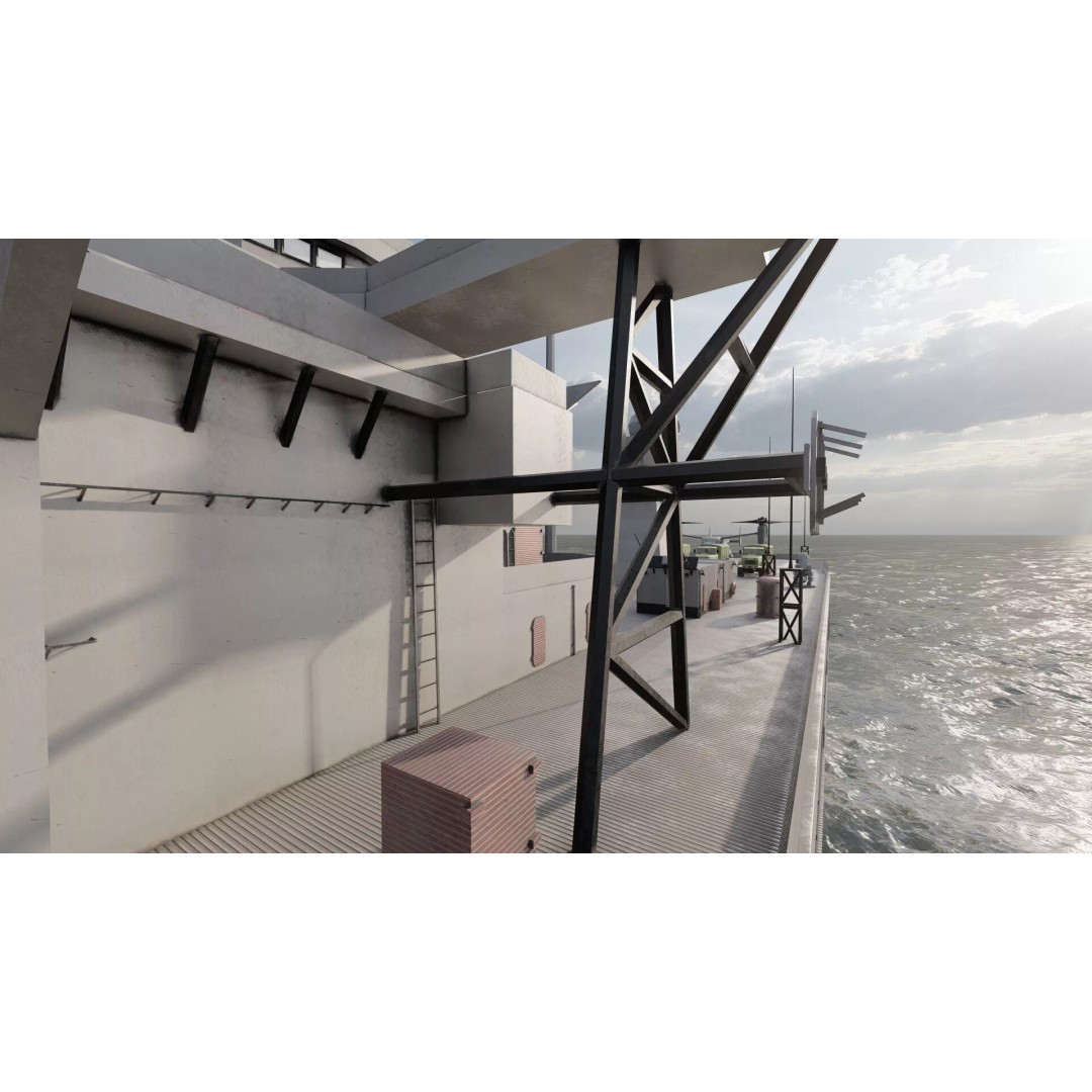 US Navy Amphibious Assault Ship 3D Model – Detailed Military Watercraft, FBX - View 31