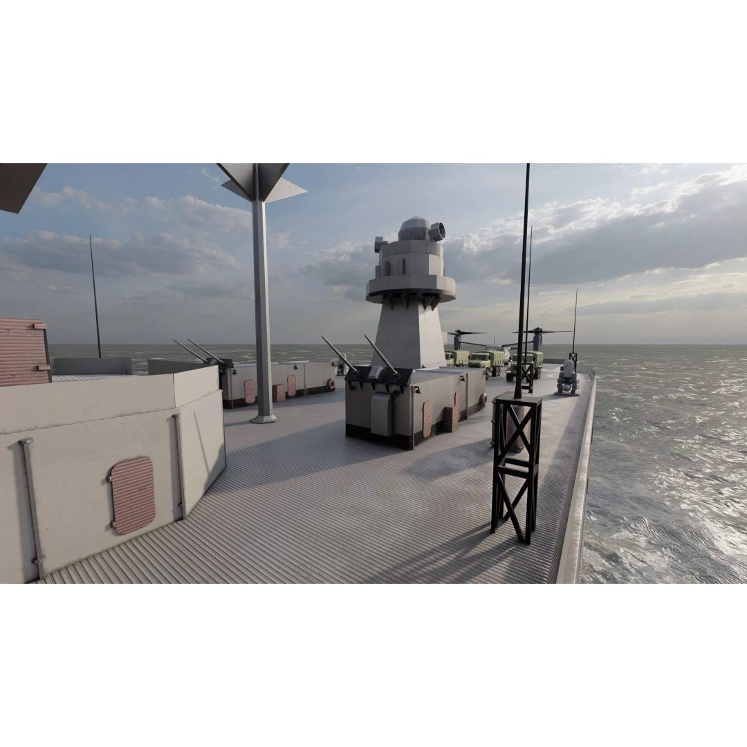 US Navy Amphibious Assault Ship 3D Model – Detailed Military Watercraft, FBX - View 32