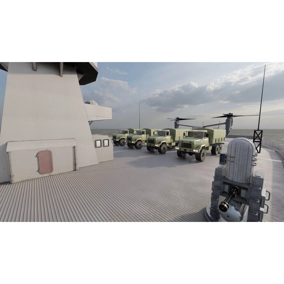 US Navy Amphibious Assault Ship 3D Model – Detailed Military Watercraft, FBX - View 34
