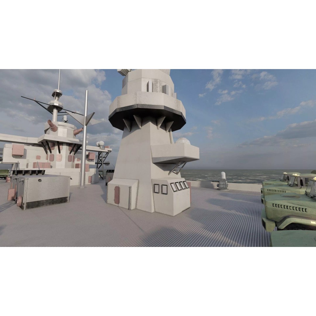 US Navy Amphibious Assault Ship 3D Model – Detailed Military Watercraft, FBX - View 35