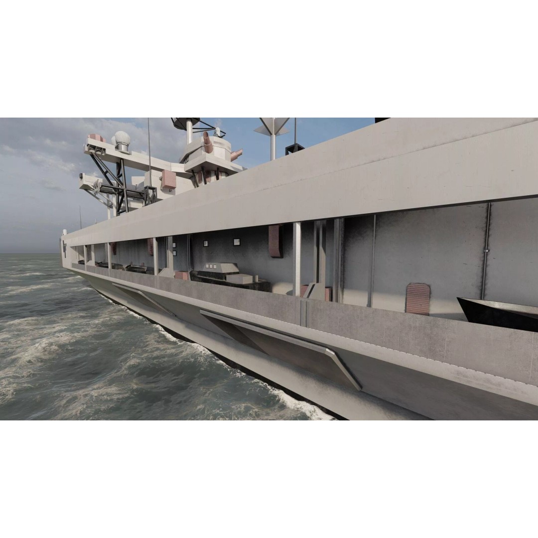 US Navy Amphibious Assault Ship 3D Model – Detailed Military Watercraft, FBX - View 41