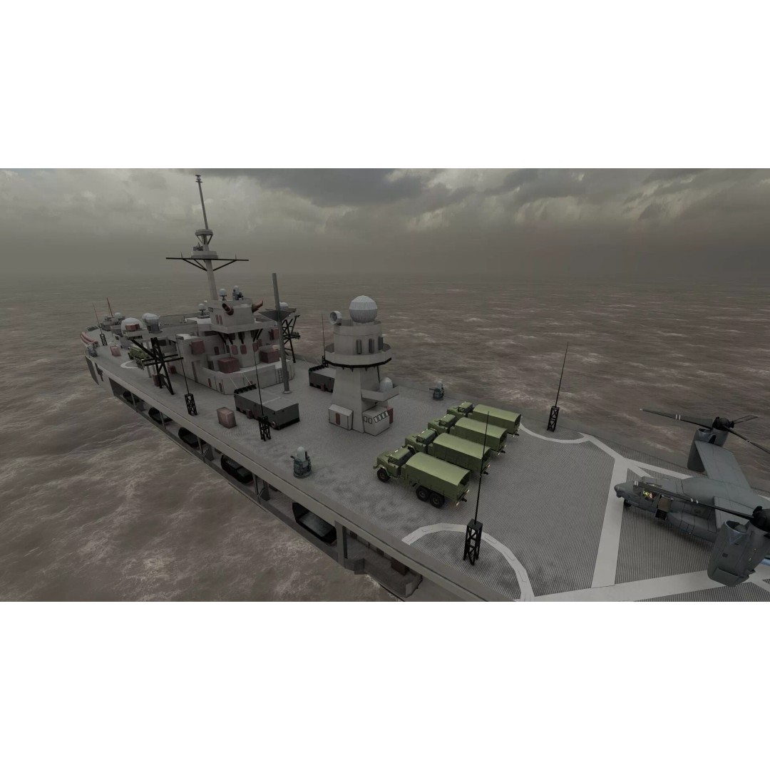 US Navy Amphibious Assault Ship 3D Model – Detailed Military Watercraft, FBX - View 42